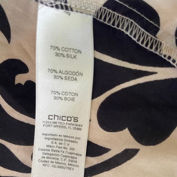 Chico’s Size L Beige Black Kimono open top Coverall size L - Picture 8 of 9